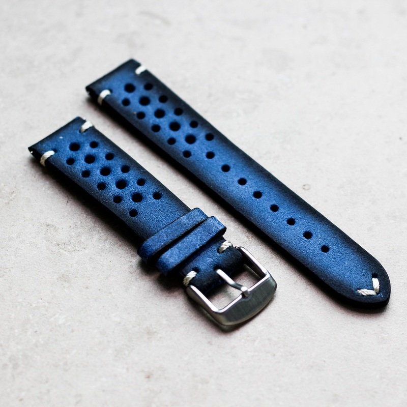 Macau Blue | Rally Racing Italian Calf Leather Watch Strap