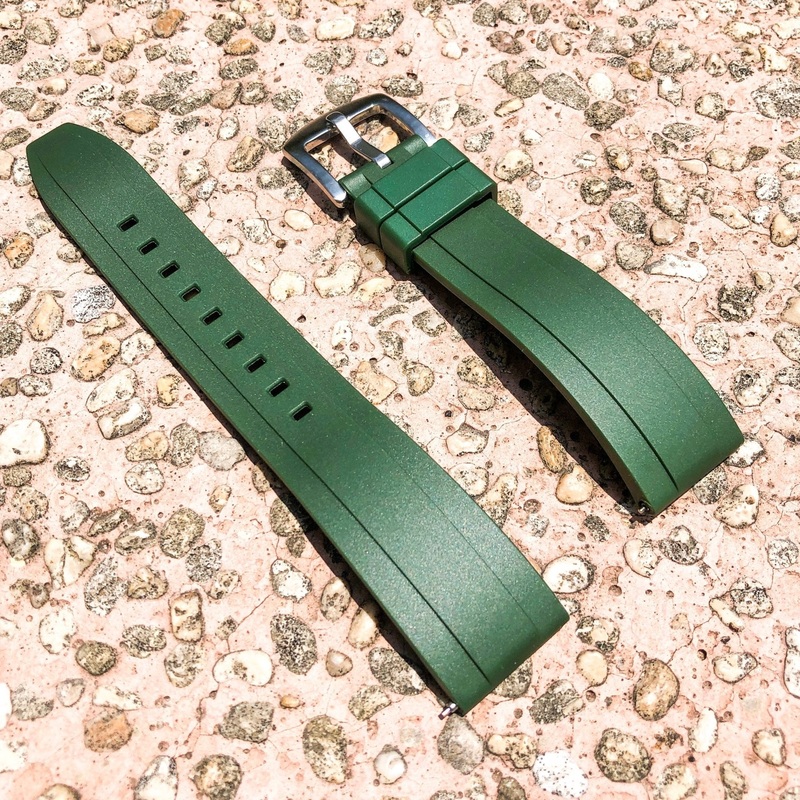 Basil Green | Flexi Rubber Series Watch Strap (with quick release)