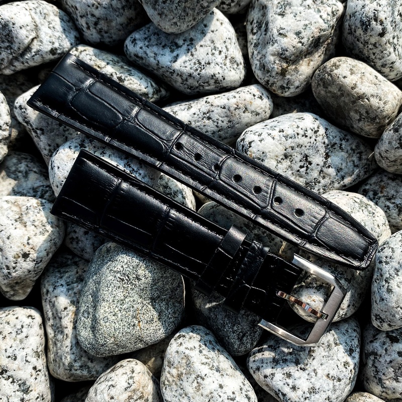 Vintage Black | Pilot Italian Calf Leather Watch Strap