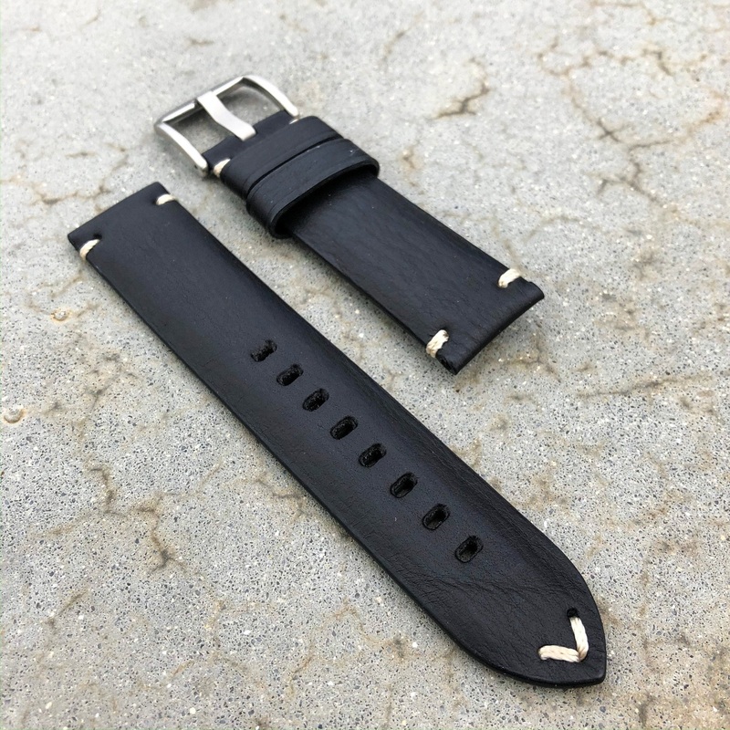 Vintage Black | Stealth Calf Leather Watch Strap