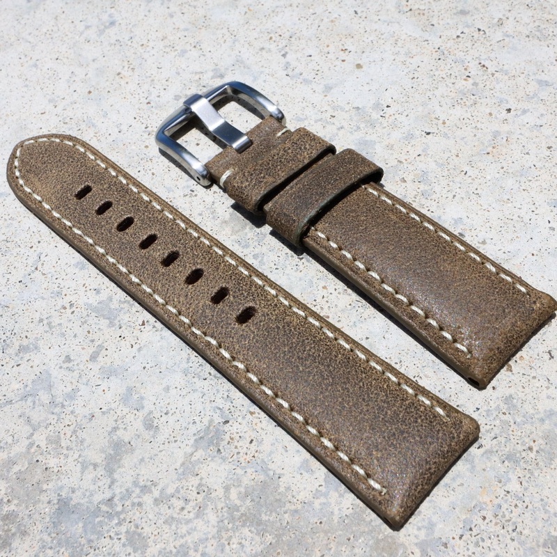 Cedar Brown w/ White Stitches | Calfskin Italian Leather Watch Strap
