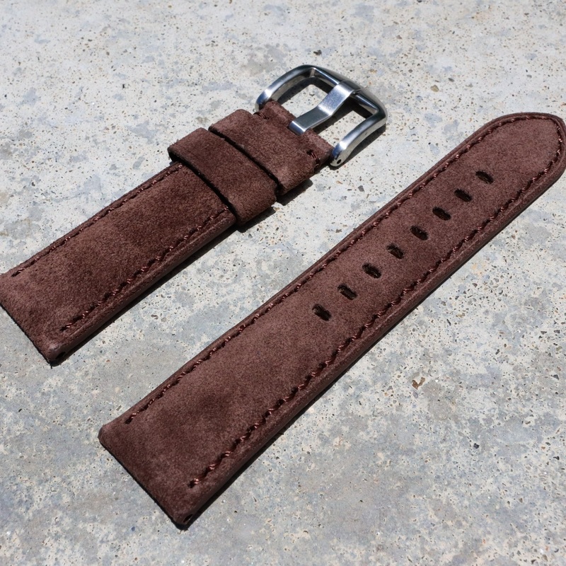 Mocha Brown Suede | Calfskin Italian Leather Watch Strap
