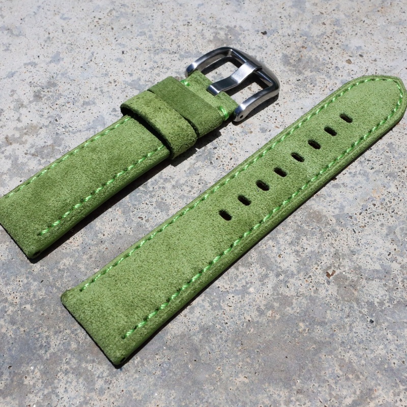 Slime Green Suede | Calfskin Italian Leather Watch Strap