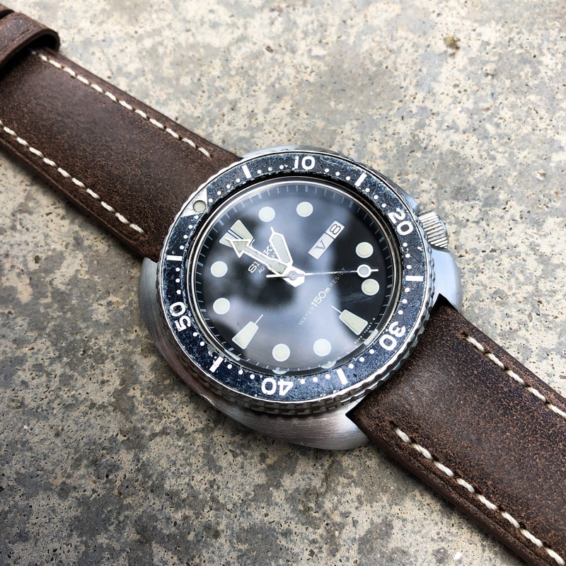 Walnut Brown w/ White Stitches | Calfskin Italian Leather Watch Strap