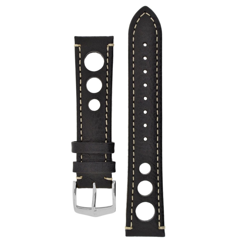 Watch Strap Hirsch Rally Leather – Black/White