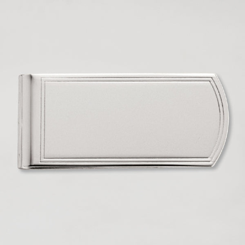 Sterling Silver Money Clip w/ Double Line Border