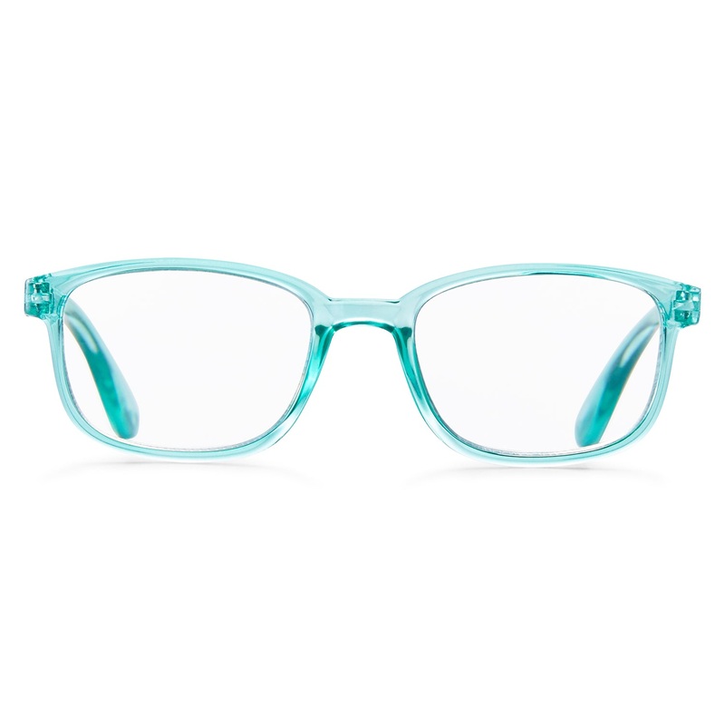 Peyton Glasses | Blue light blocking | Available with or without reading magnification Transparent Teal