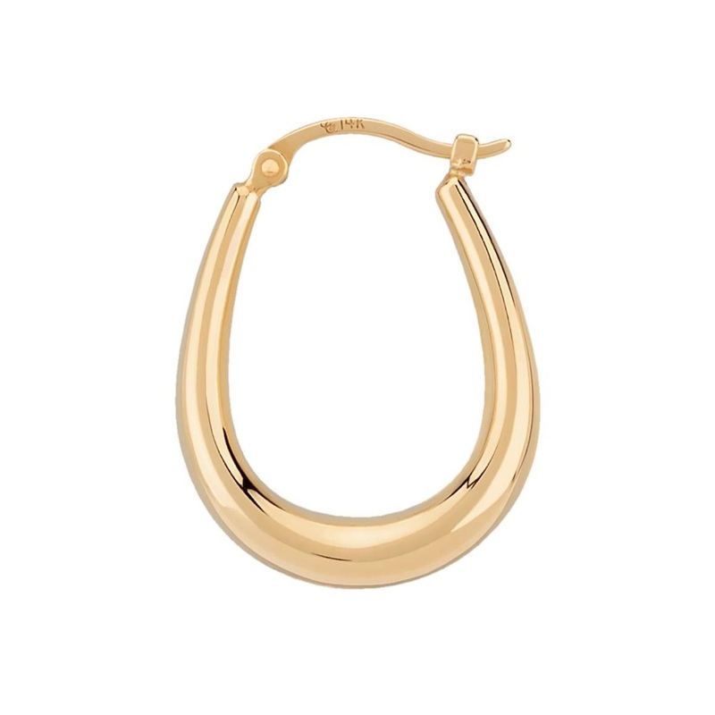 14k Gold U Shaped Hoop Earrings Gold