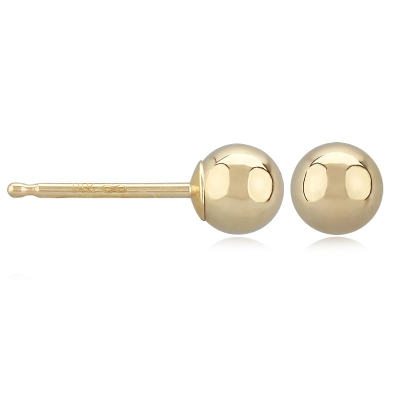 14k Gold 5mm Ball Earrings Gold