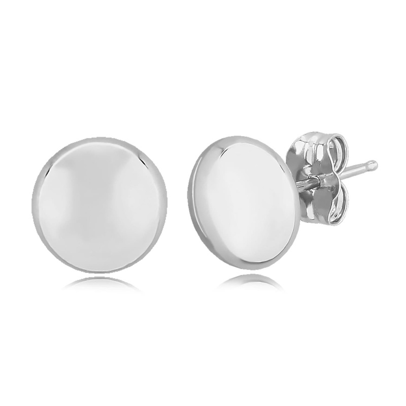 Sterling Silver 7mm Flat bead Earrings Sterling Silver