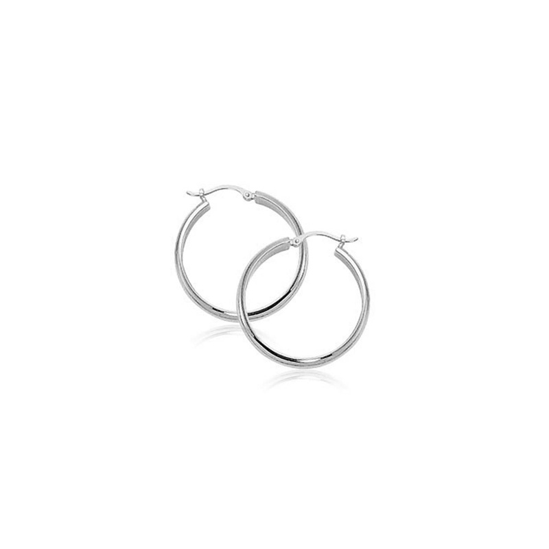 Sterling Silver Larger Round Tubing Earrings Sterling Silver