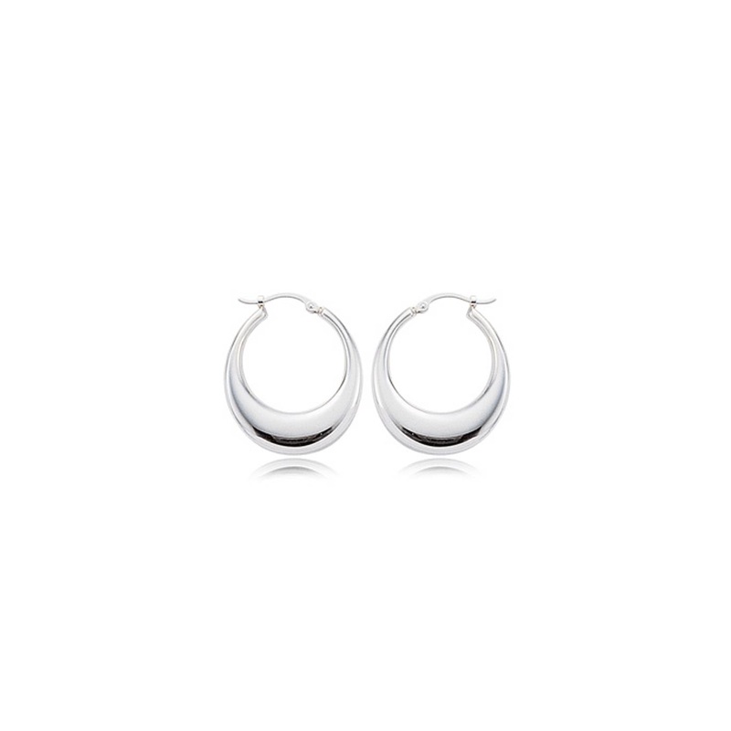Sterling Silver Shell Hoop Earrings Sterling Silver