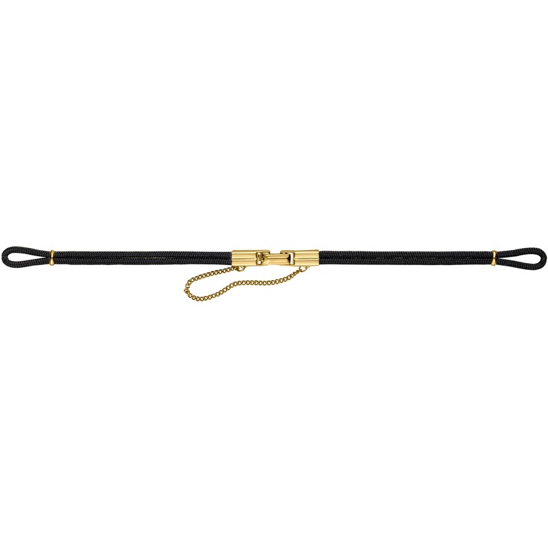 Black Cord Watch Strap with Center Clasp  C091 Gold