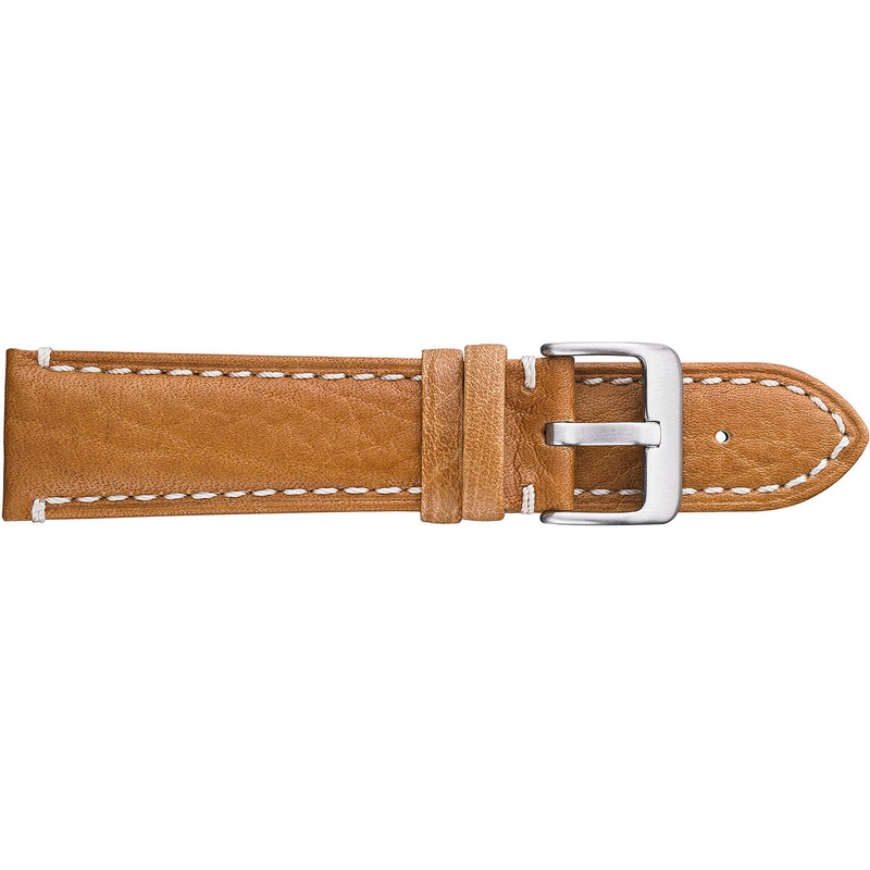 Camel Leather Semi-Padded and Stitched Watchband  350 Black