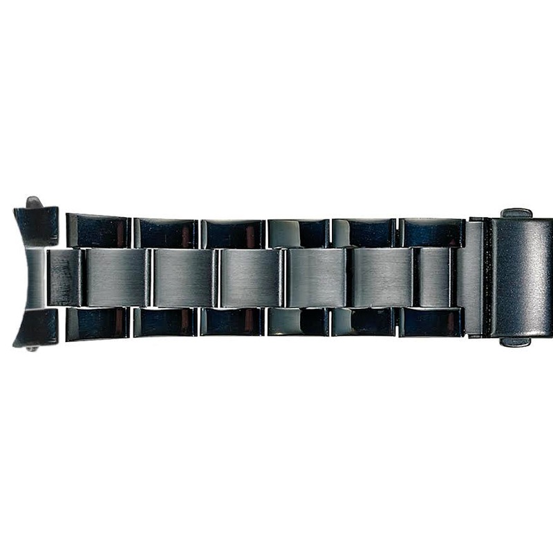 Curved End Stainless Steel Watchband  589 Black