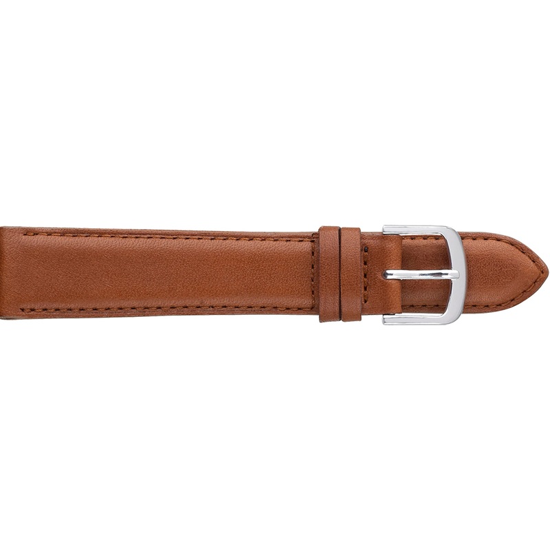 Fleurus Leather Watch Strap Padded & Stitched 182 Black