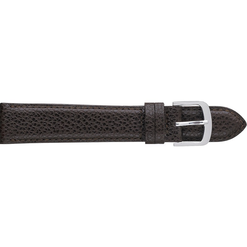 Fleurus Leather Watch Strap with Crushed Grain  115 Black