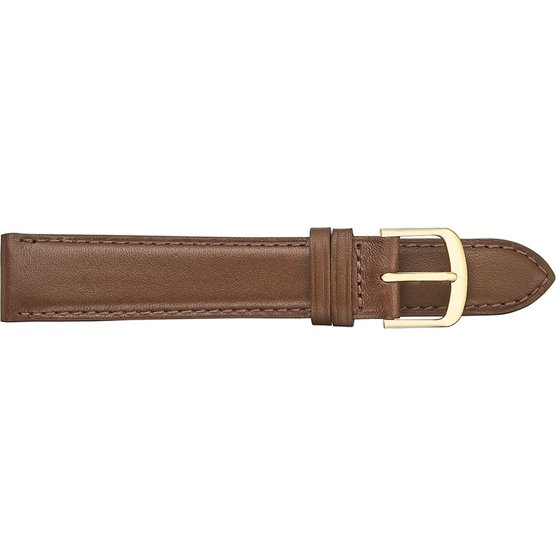 Fleurus Padded and Stitched Leather Watch Strap  111 Black