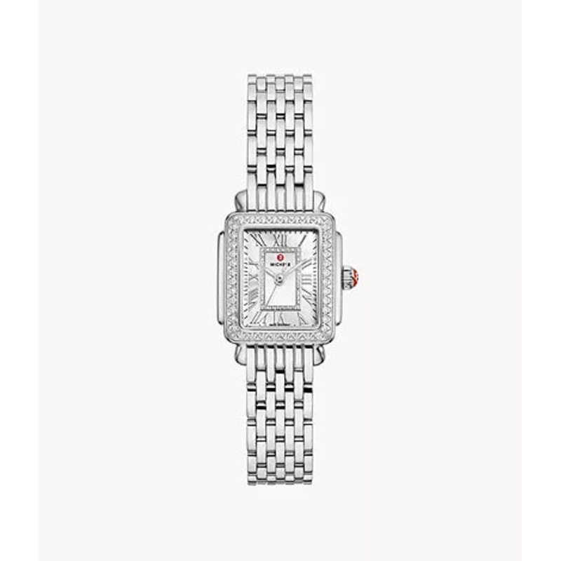 Michele Deco Madison Mini Diamond Silvertone Watch Silver