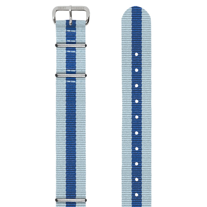 Sky Blue and Cyan Blue 18mm  NATO Watch Strap (Silver Fittings)