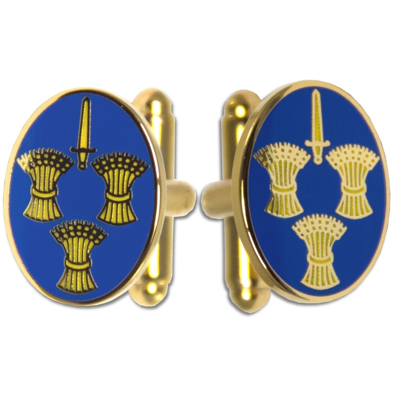 Cheshire County Gilt Enamel Cufflinks