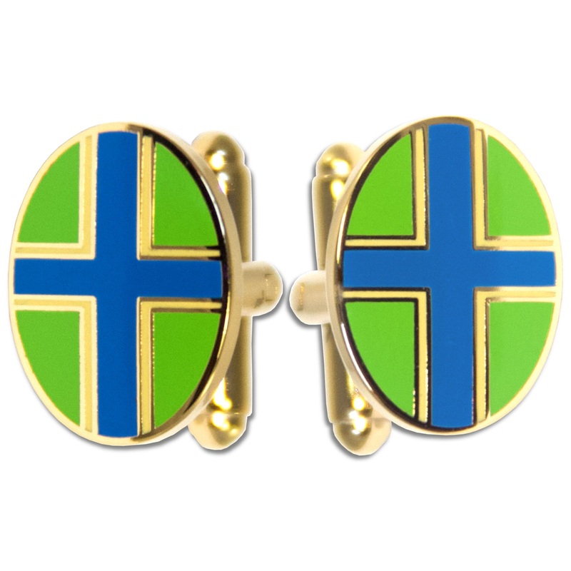 Gloucestershire County Gilt Enamel Cufflinks