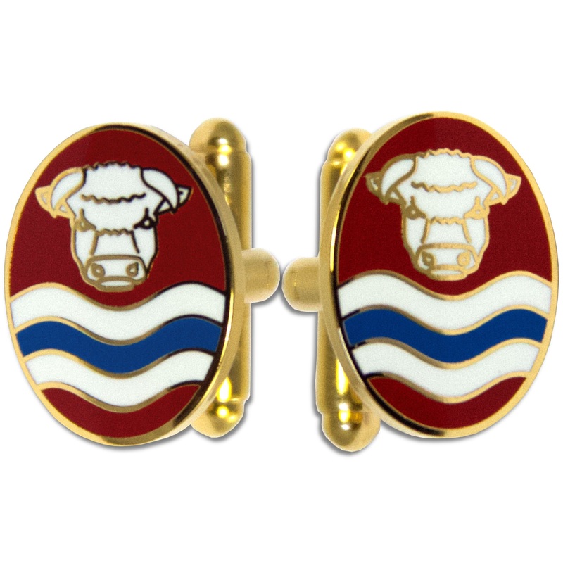 Herefordshire County Gilt Enamel Cufflinks