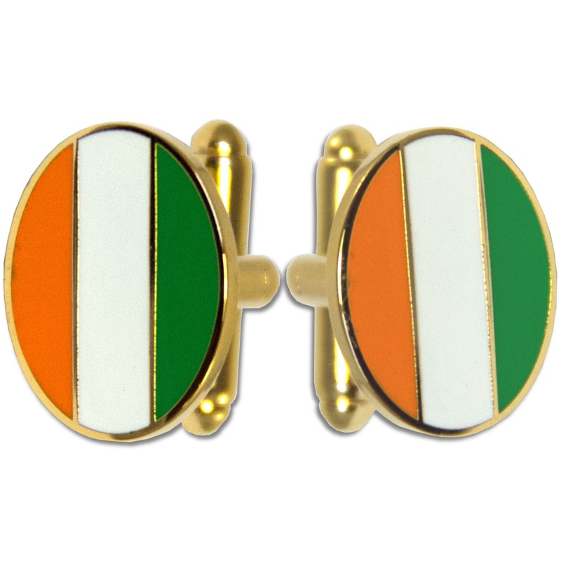 Ireland Gilt Enamel Cufflinks