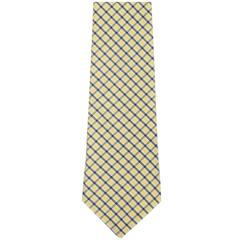 Yellow Checkered Cotton Tie
