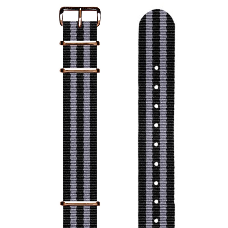 NATO 20mm Grosgrain Watch Strap (Rose Gold Fittings)