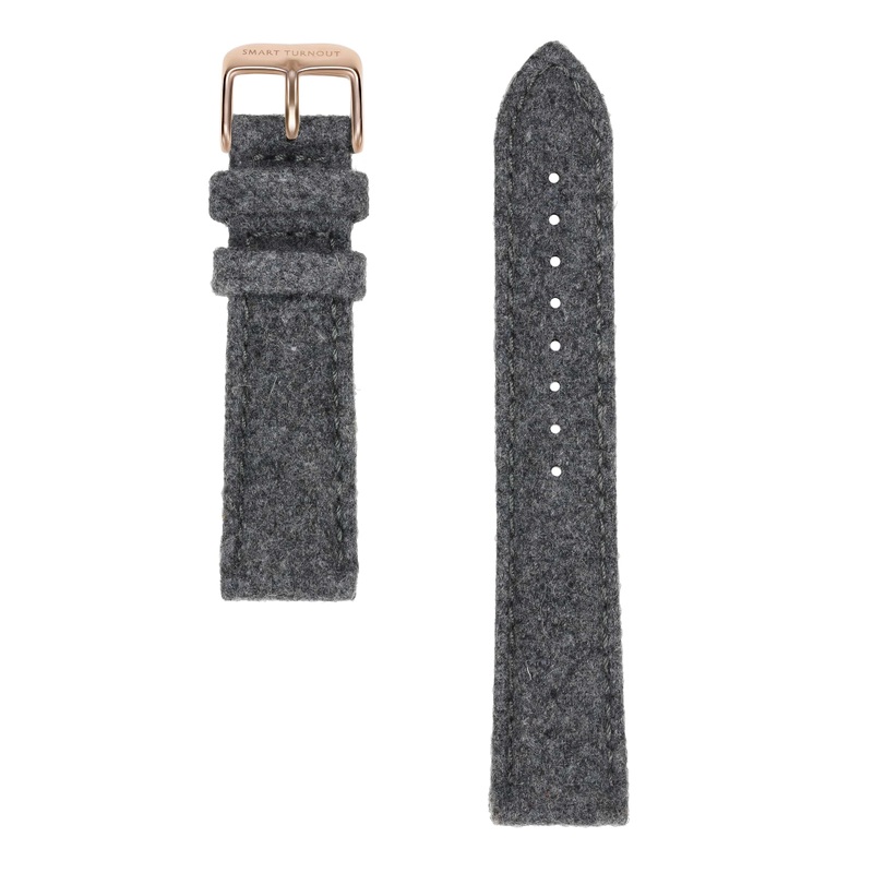 Flecked Grey Tweed 20mm Watch Strap (Rose Gold Fittings)