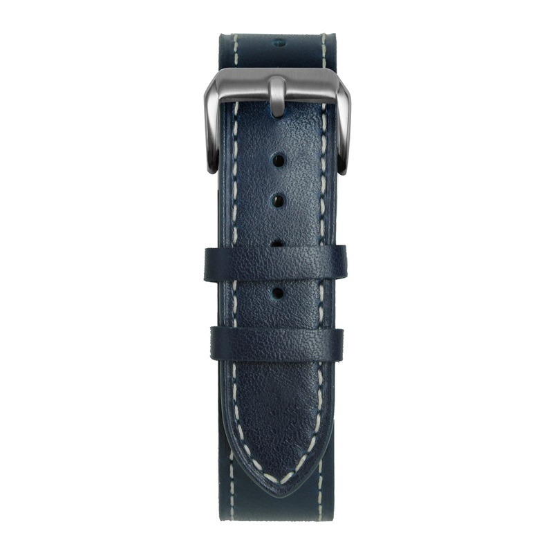 22′ Blue and White Leather Strap Black