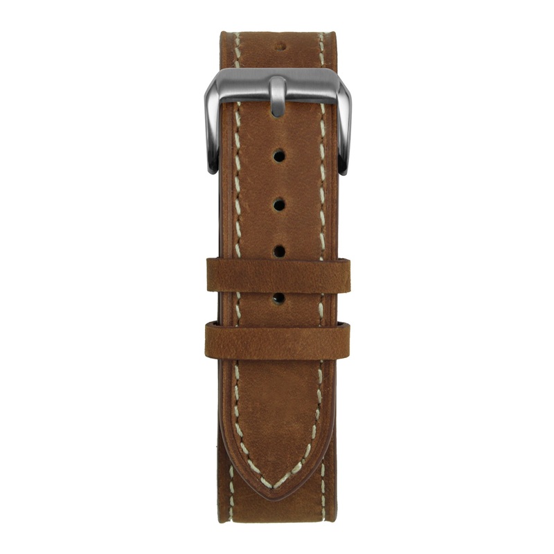 22′ Brown and White Suede Leather Strap Black