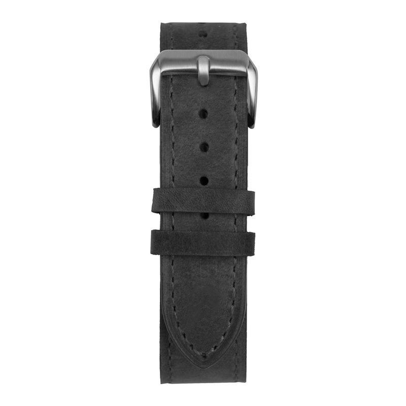 22′ Grey Suede Leather Strap Black