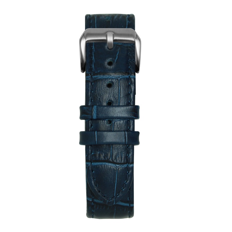 22′ Dark Blue Bamboo Leather Strap Black