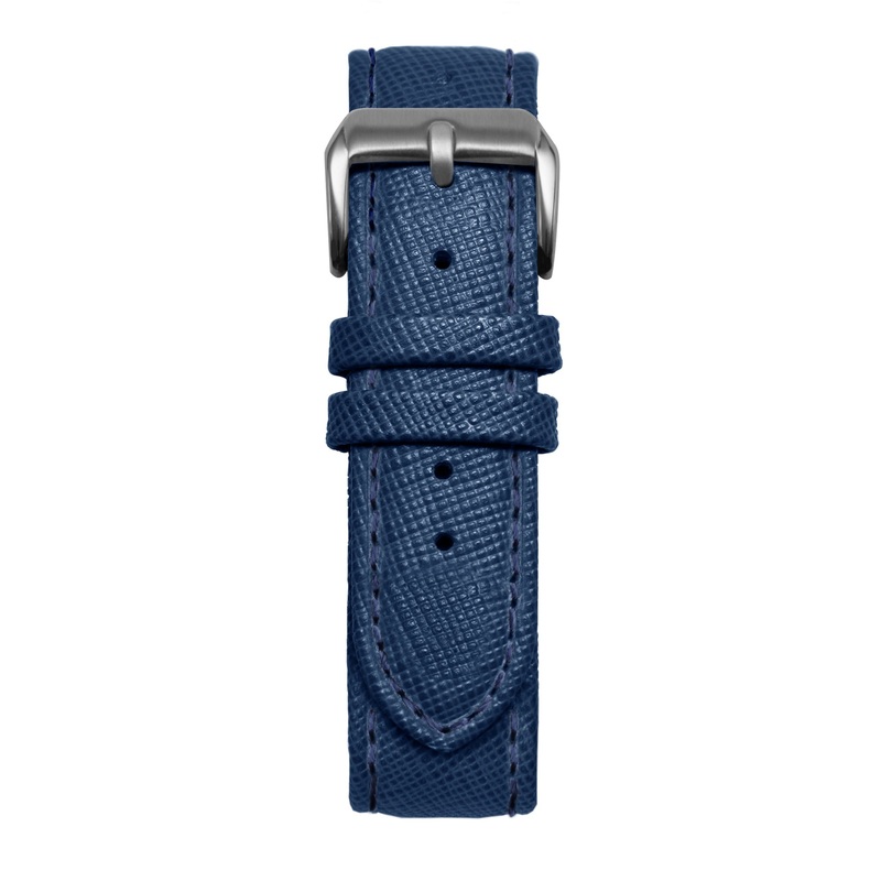20′ Blue Saffiano Leather Strap Black