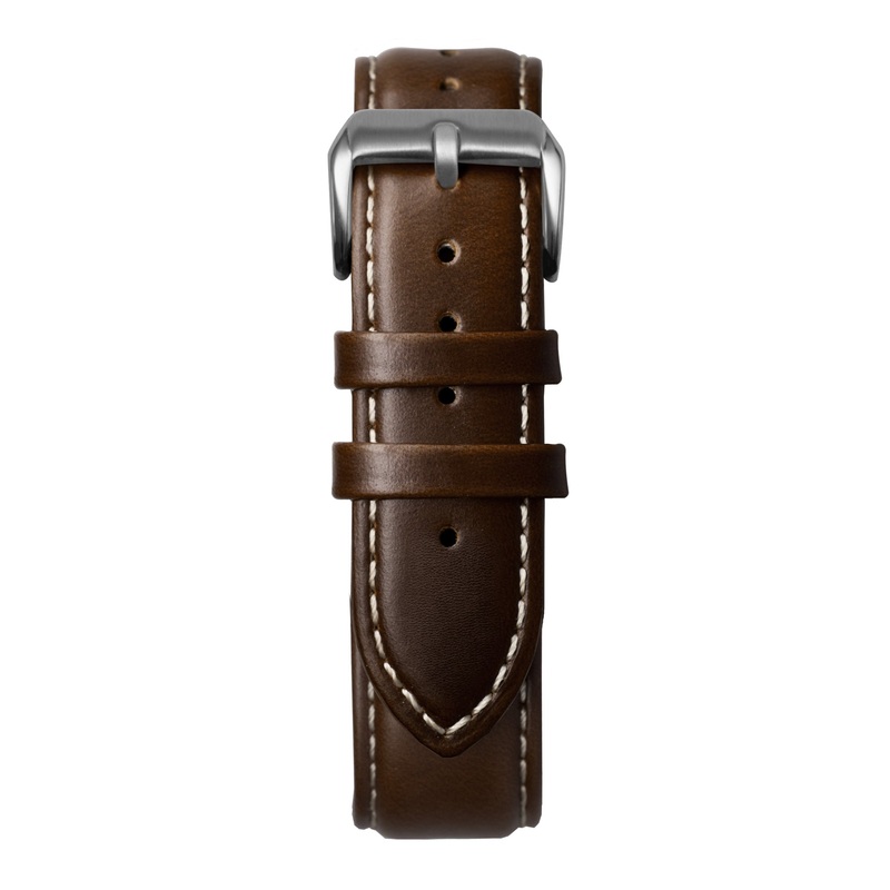 20′ Dark Brown & White Oxford Leather Strap Black