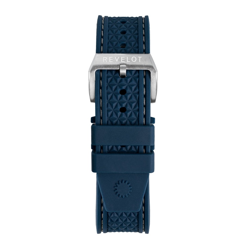 22′ Blue Hex Silicone Rubber Strap Rose Gold
