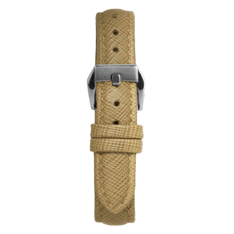 14′ Beige Saffiano Leather Strap Gold