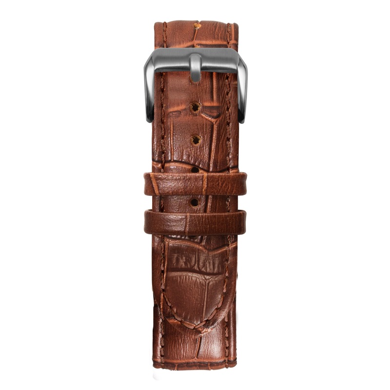 16′ Brown Bamboo Leather Strap Black