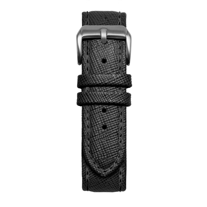 18′ Black Saffiano Leather Strap Gold