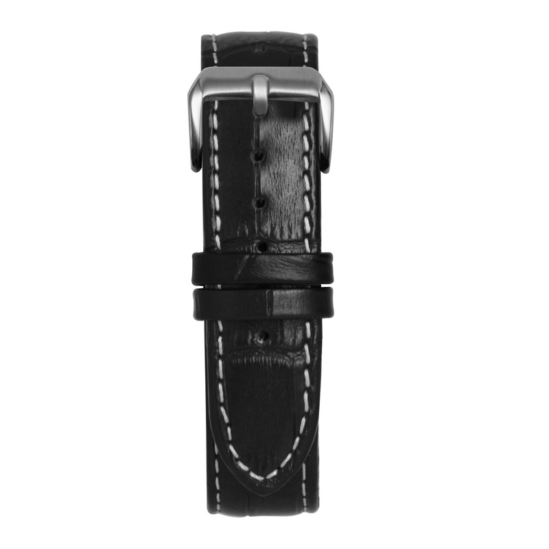 18′ Black & White Bamboo Leather Strap Gold