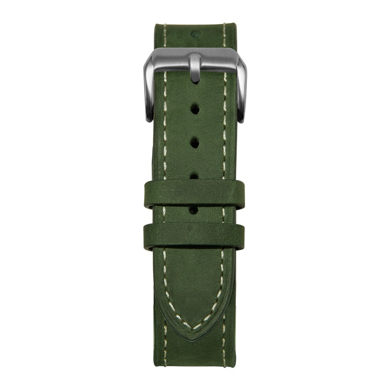 18′ Green and White Leather Strap Gold