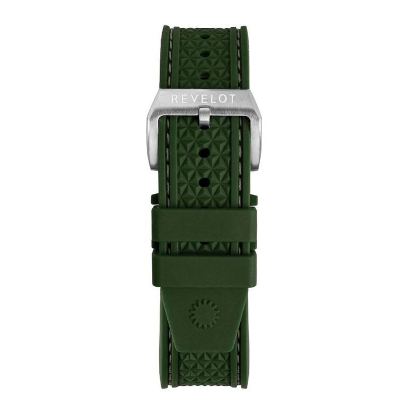 20′ Green Hex Silicone Rubber Strap Rose Gold