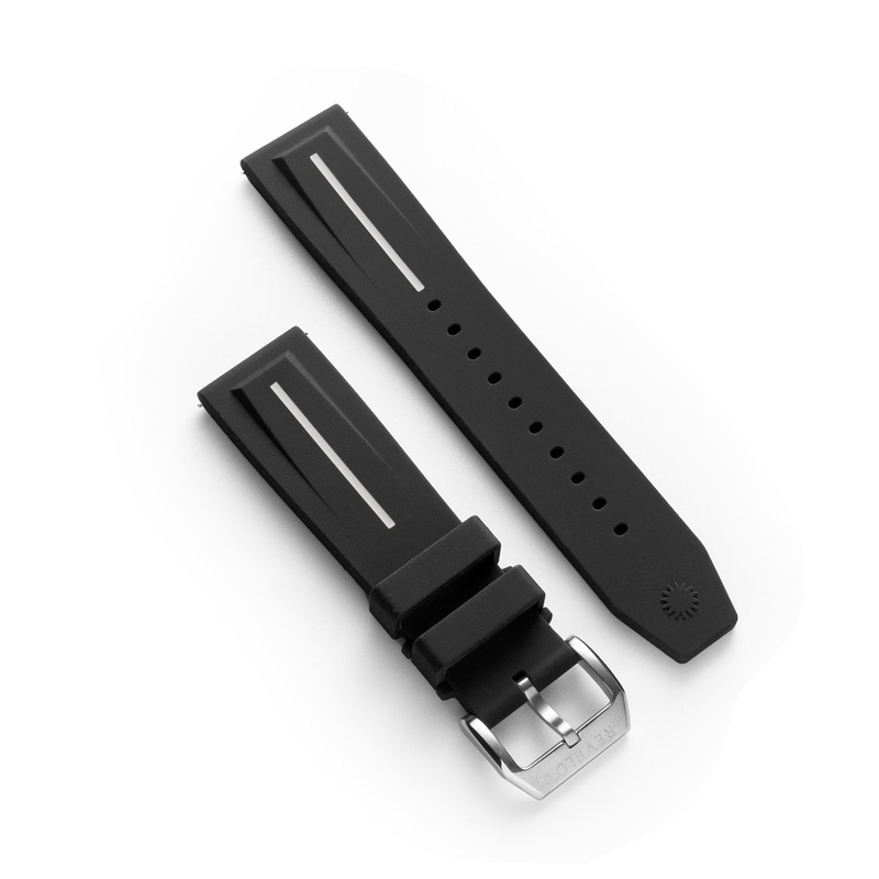 22′ Black Unistripe Silicone Strap White Line
