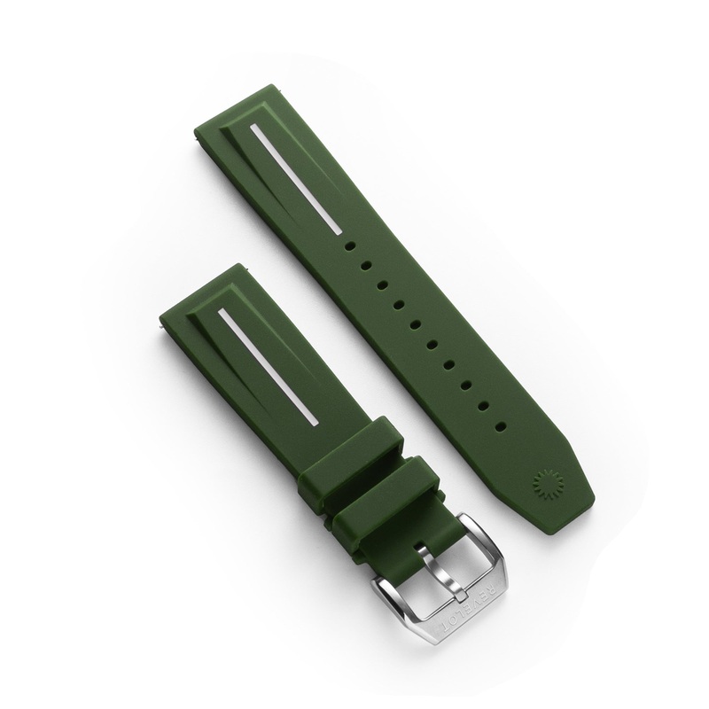 22′ Green Unistripe Silicone Strap White Line