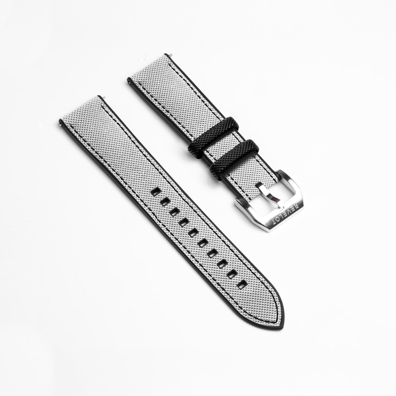20′ FKM White Black Rubber Strap