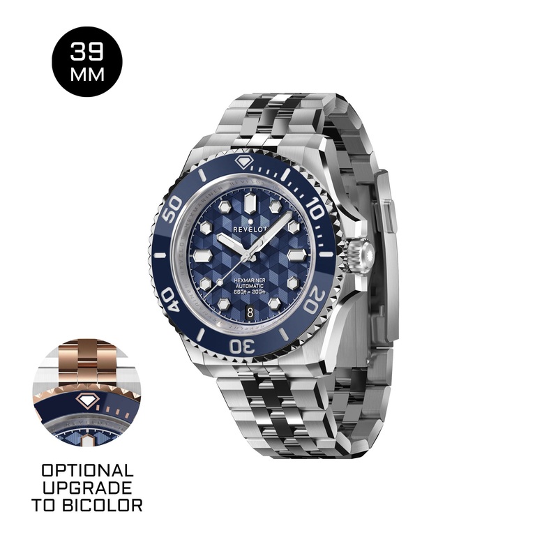 Hexmariner 39 Blue CNC Guilloche