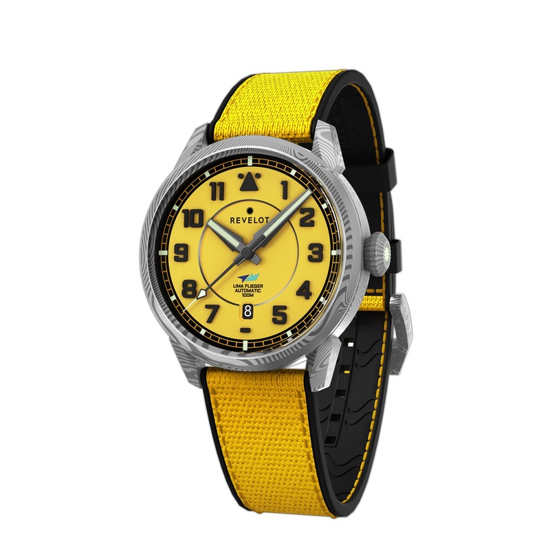 LIMA Flieger Yellow Luminova Damascus Steel