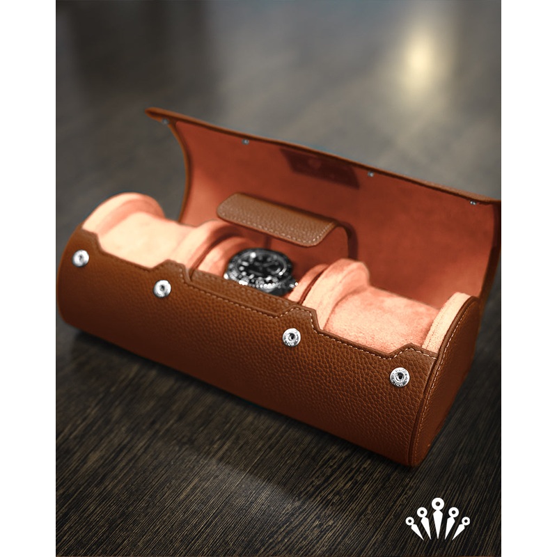 BezelHold Watch Roll- The Capsule – Brown/Tan